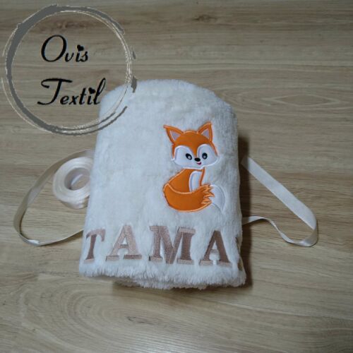 Rókás, névvel hímzett Cosy takaró