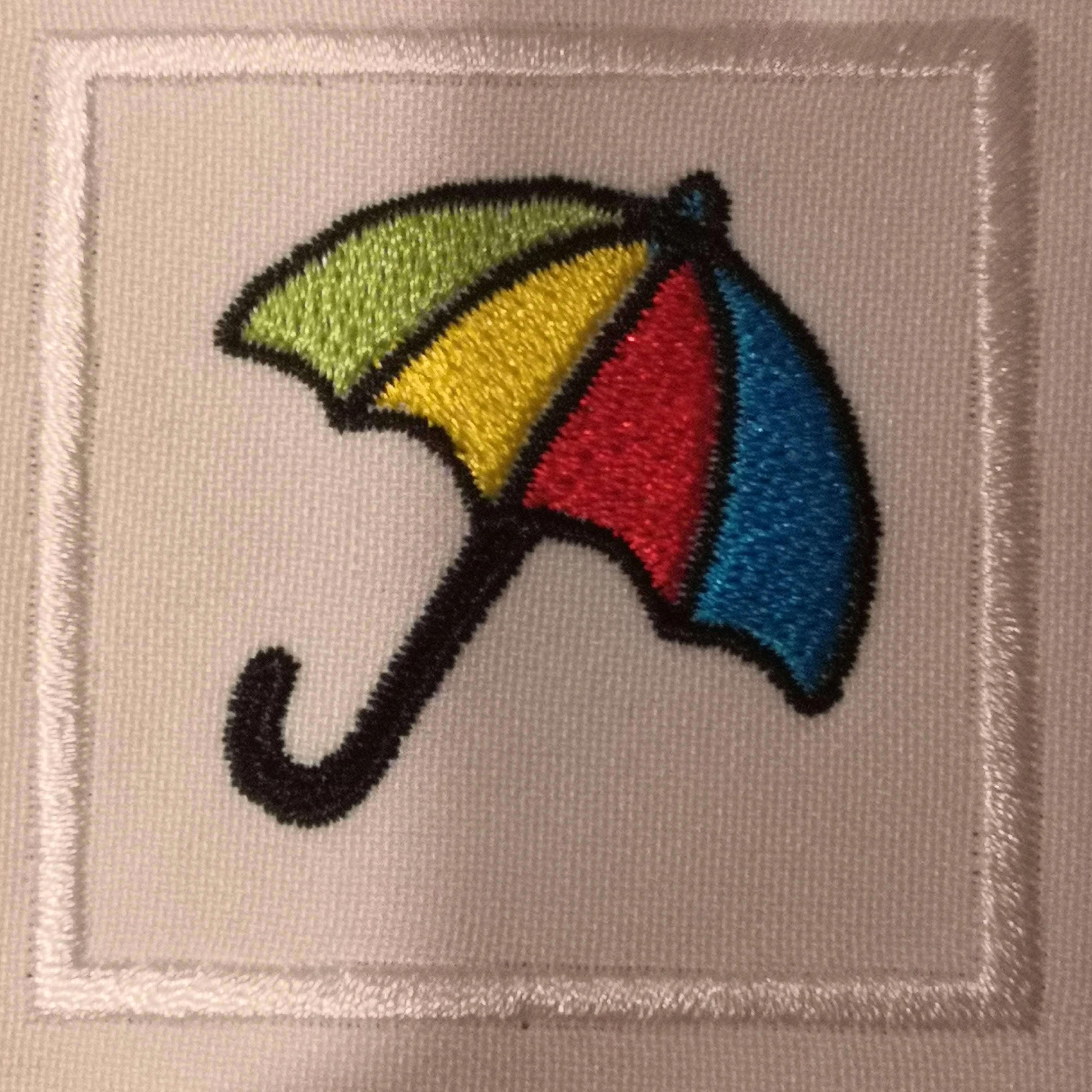 Esernyő- Színes ovis jel (Felvarrható, hímzett ovis jel) 3x3 cm-es